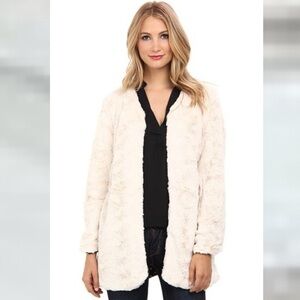 MINKPINK l Ivory Power Room Duster Long Cardigan Coat Sz. S/M Neutral Teddy Bear